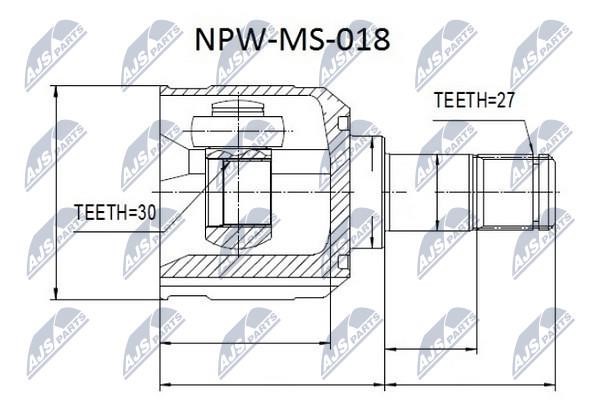 NTY NPW-MS-018 Шарнір рівних кутових швидкостей (ШРУС), внутрішній NPWMS018: Купити в Україні - Добра ціна на EXIST.UA!