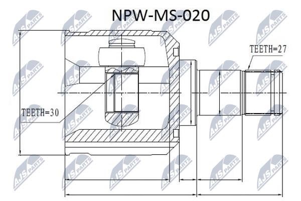 NTY NPW-MS-020 Шарнір рівних кутових швидкостей (ШРУС), внутрішній NPWMS020: Купити в Україні - Добра ціна на EXIST.UA!