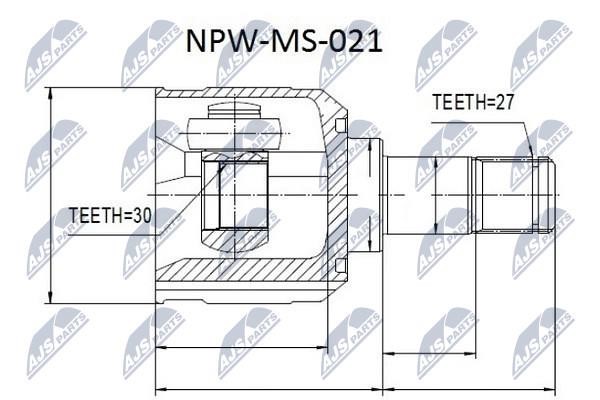 NTY NPW-MS-021 Шарнір рівних кутових швидкостей (ШРУС), внутрішній NPWMS021: Приваблива ціна - Купити в Україні на EXIST.UA!