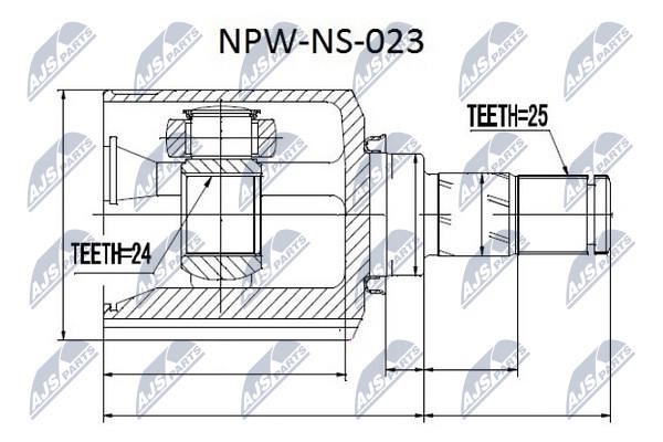 NTY NPW-NS-023 Шарнір рівних кутових швидкостей (ШРУС), внутрішній NPWNS023: Купити в Україні - Добра ціна на EXIST.UA!