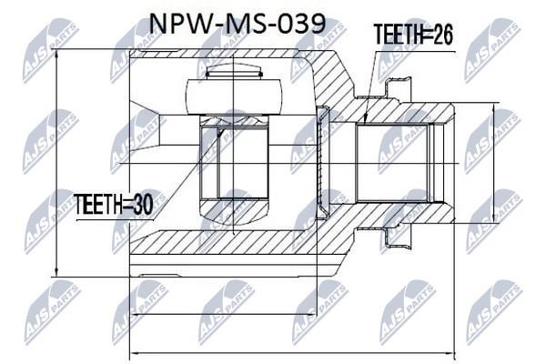 NTY NPW-MS-039 Шарнір рівних кутових швидкостей (ШРУС), внутрішній NPWMS039: Купити в Україні - Добра ціна на EXIST.UA!