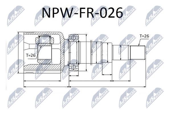 NTY NPW-FR-026 Шарнір рівних кутових швидкостей (ШРУС), внутрішній правий, комплект NPWFR026: Купити в Україні - Добра ціна на EXIST.UA!