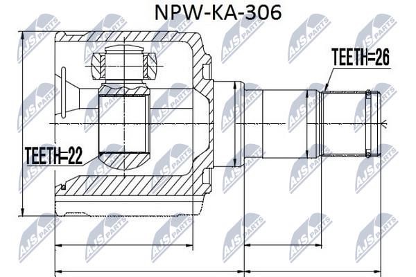 NTY NPW-KA-306 Шарнір рівних кутових швидкостей (ШРУС), внутрішній NPWKA306: Купити в Україні - Добра ціна на EXIST.UA!