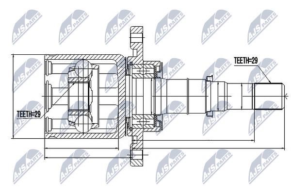 Шарнір рівних кутових швидкостей (ШРУС), внутрішній NTY NPW-NS-045