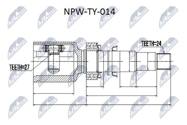 NTY NPW-TY-014 Шарнір рівних кутових швидкостей (ШРУС), внутрішній NPWTY014: Приваблива ціна - Купити в Україні на EXIST.UA!