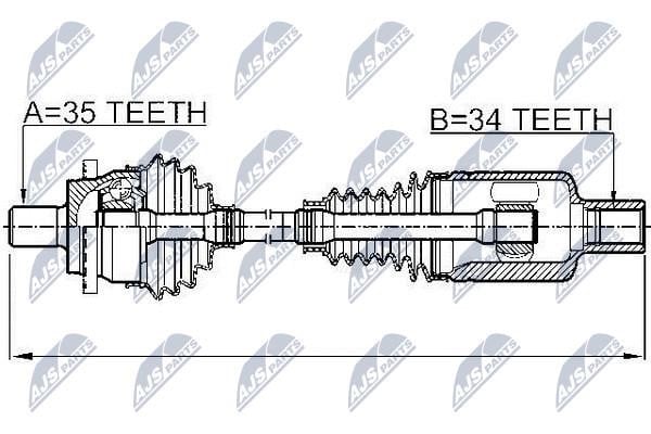 Вал приводной левый NTY NPW-ME-026