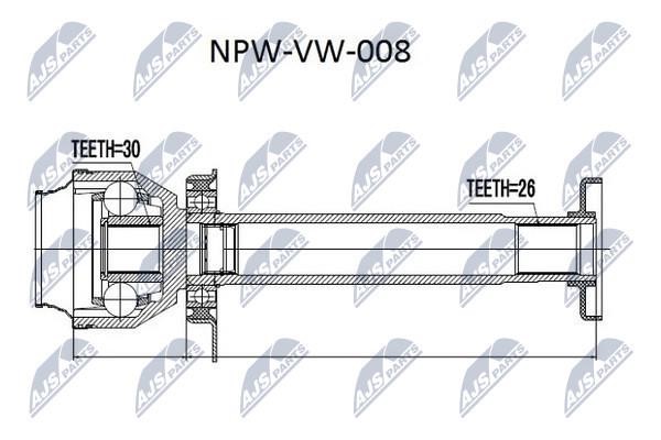 Шарнир равных угловых скоростей (ШРУС), внутренний NTY NPW-VW-008