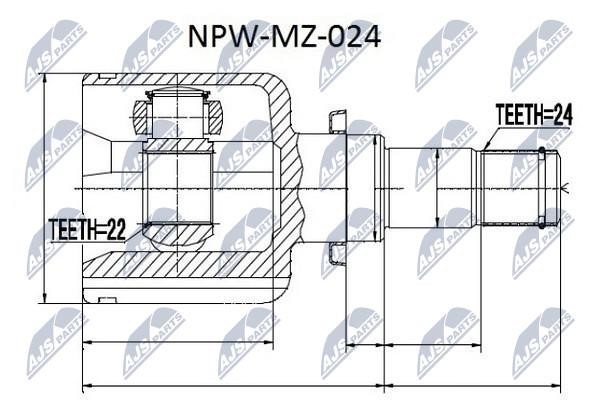NTY NPW-MZ-024 Шарнір рівних кутових швидкостей (ШРУС), внутрішній NPWMZ024: Купити в Україні - Добра ціна на EXIST.UA!