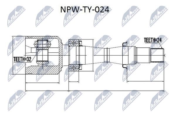 Шарнир равных угловых скоростей (ШРУС), внутренний NTY NPW-TY-024
