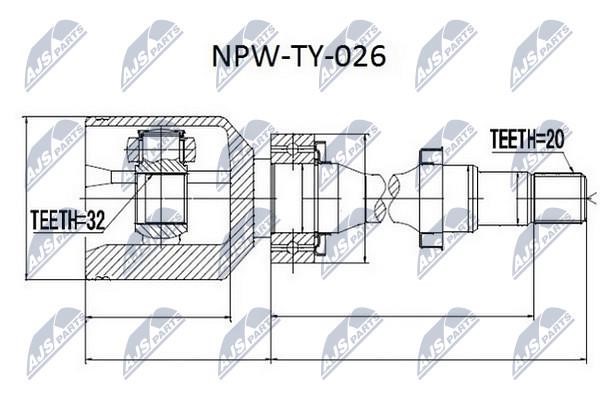 Шарнир равных угловых скоростей (ШРУС), внутренний NTY NPW-TY-026