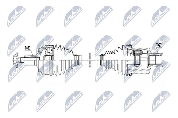 Вал приводной левый NTY NPW-ME-075