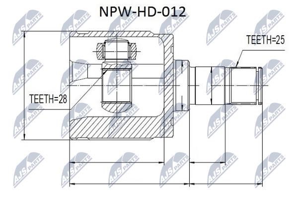 NTY NPW-HD-012 Шарнір рівних кутових швидкостей (ШРУС), внутрішній NPWHD012: Приваблива ціна - Купити в Україні на EXIST.UA!