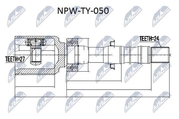 NTY NPW-TY-050 Шарнір рівних кутових швидкостей (ШРУС), внутрішній NPWTY050: Купити в Україні - Добра ціна на EXIST.UA!