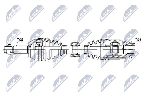 NTY Вал приводной правый – цена 3447 UAH