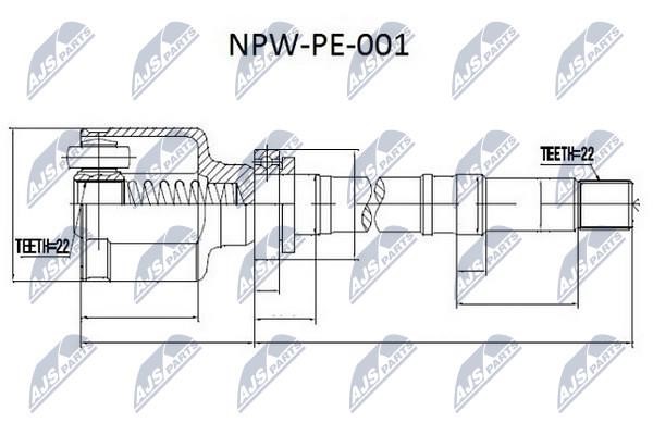 NTY NPW-PE-001 Шарнір рівних кутових швидкостей (ШРУС), внутрішній NPWPE001: Приваблива ціна - Купити в Україні на EXIST.UA!