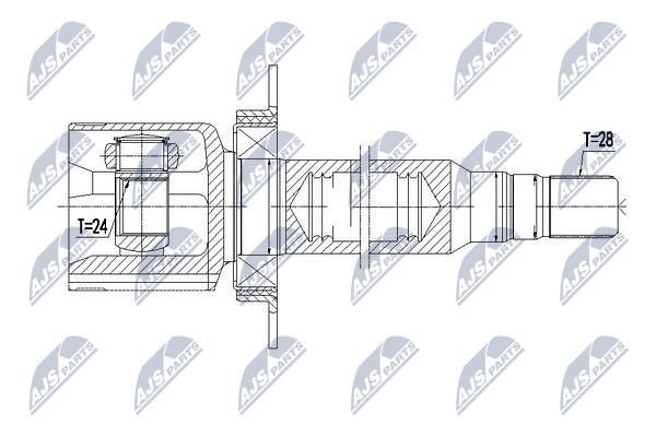 Шарнір рівних кутових швидкостей (ШРУС), внутрішній NTY NPW-VV-086