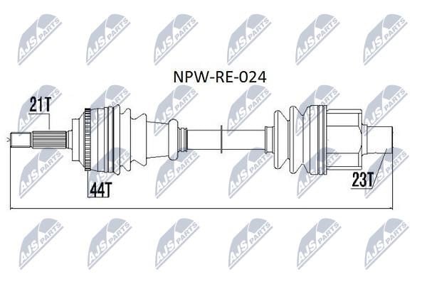 Приводные валы Renault Scenic (Рено Сценик): NPWRE024 NTY Вал приводной правый