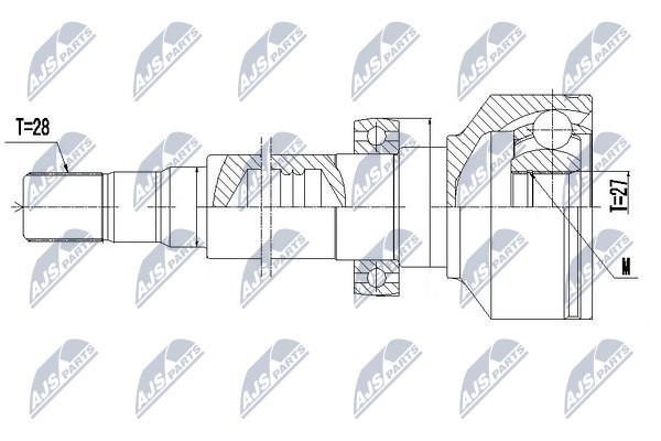 Шарнир равных угловых скоростей (ШРУС), внутренний NTY NPW-VV-096