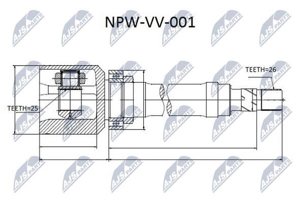 Шарнир равных угловых скоростей (ШРУС), внутренний NTY NPW-VV-001