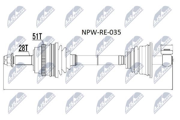 NTY NPW-RE-035 Вал привідний лівий NPWRE035: Купити в Україні - Добра ціна на EXIST.UA!