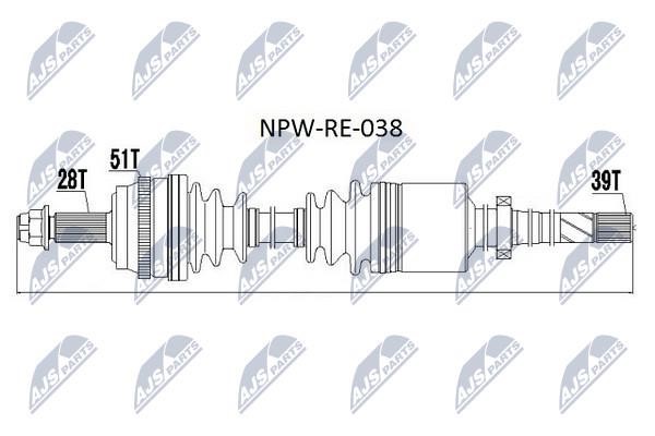 NTY Вал привідний правий – ціна 4581 UAH