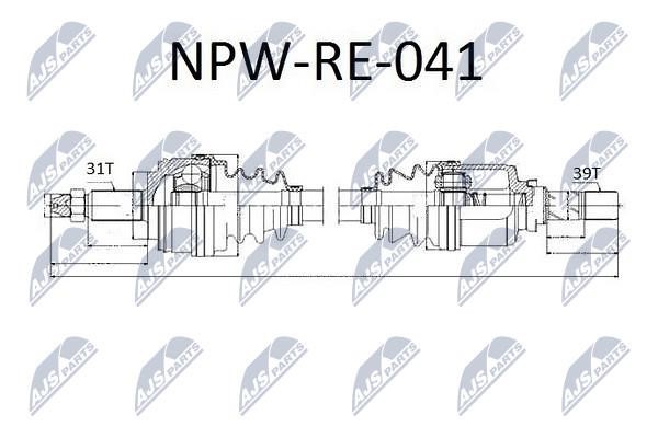 NTY NPW-RE-041 Вал привідний лівий NPWRE041: Купити в Україні - Добра ціна на EXIST.UA!