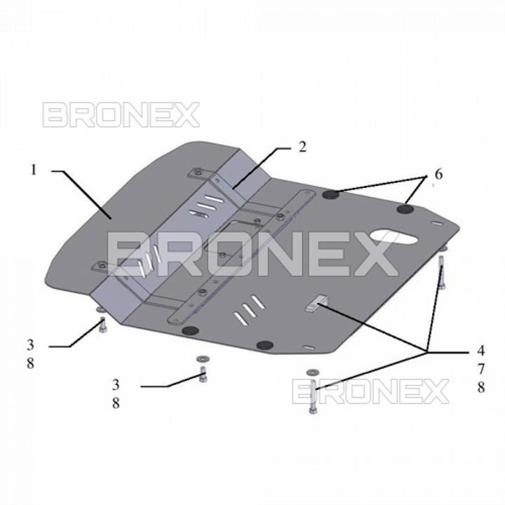 Bronex 101.0228.00 Захист двигуна Bronex стандартна 101.0228.00 для Kia Magentis II (радіатор, КПП) 101022800: Купити в Україні - Добра ціна на EXIST.UA!