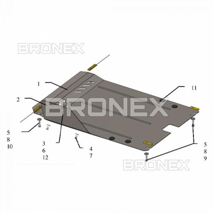 Bronex 101.0013.00 Захист двигуна Bronex стандартна 101.0013.00 для Chevrolet Tacuma (радіатор, КПП) 101001300: Купити в Україні - Добра ціна на EXIST.UA!