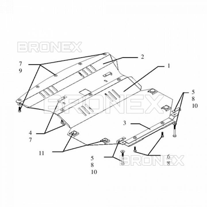 Bronex 101.0155.00 Захист двигуна Bronex стандартна 101.0155.00 для Nissan Teana I (радіатор) 101015500: Купити в Україні - Добра ціна на EXIST.UA!