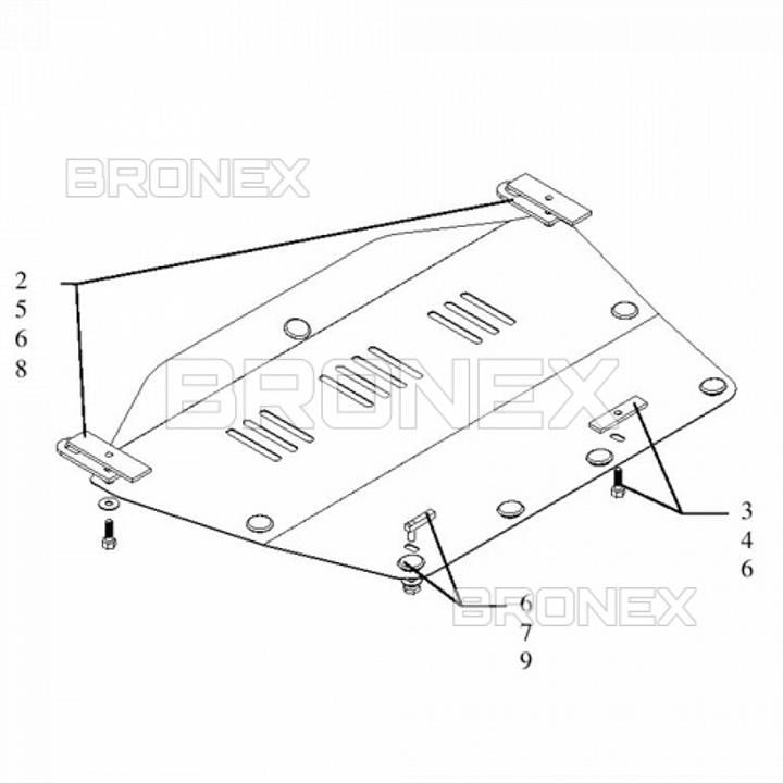 101017000 Bronex Защита двигателя Bronex стандартная 101.0170.00 для Hondа Civic VIII 4D (радиатор, КПП)