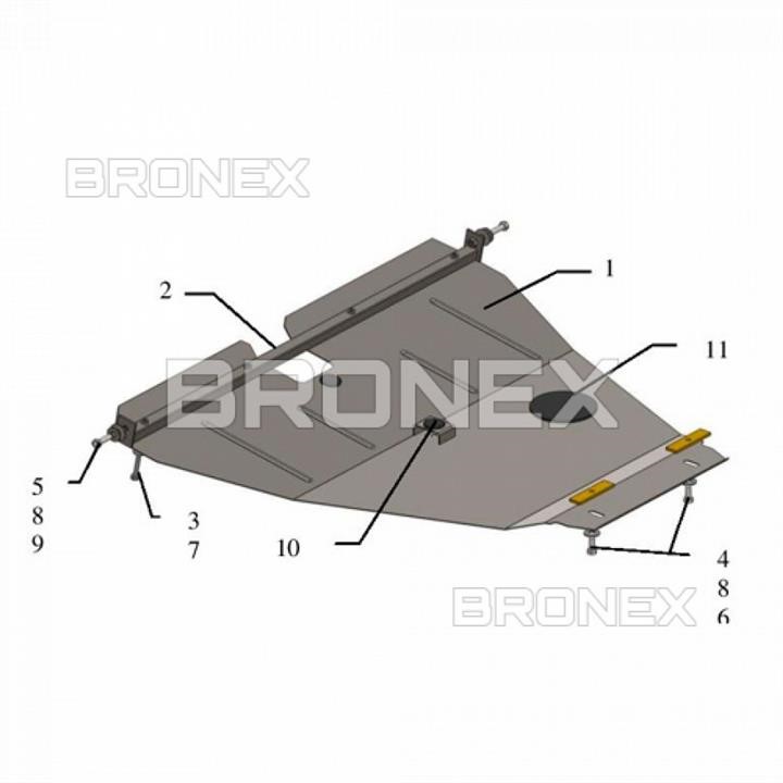 Bronex 101.0035.00 Захист двигуна Bronex стандартна 101.0035.00 для Toyota Corolla Verso (радіатор, КПП) 101003500: Приваблива ціна - Купити в Україні на EXIST.UA!