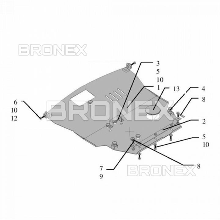 Bronex 101.0047.00 Захист двигуна Bronex стандартна 101.0047.00 для Mitsubishi Grandis (радіатор, КПП) 101004700: Купити в Україні - Добра ціна на EXIST.UA!