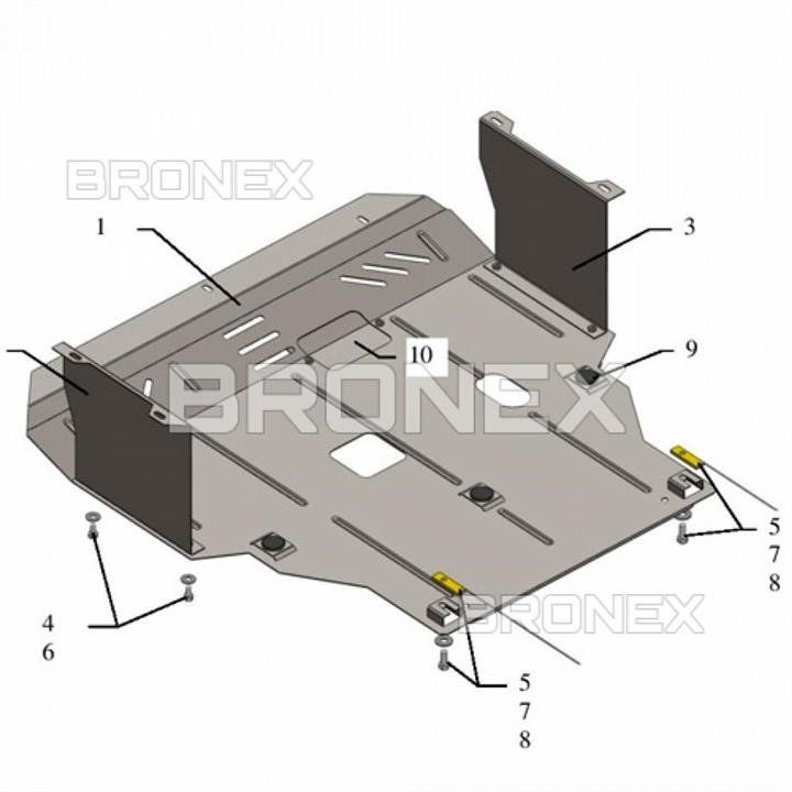 Bronex 101.0341.00 Захист двигуна Bronex стандартна 101.0341.00 для Hyundai Elantra 5 MD (радіатор, КПП) 101034100: Приваблива ціна - Купити в Україні на EXIST.UA!