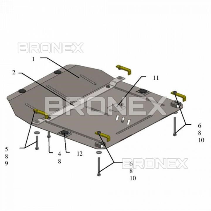 Захист двигуна Bronex стандартна 101.0288.00 для Chevrolet Orlando (радіатор, КПП) Bronex 101.0288.00