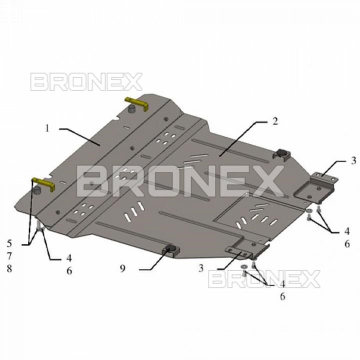 Bronex 101.0343.00 Захист двигуна Bronex стандартна 101.0343.00 для Chery M11 (радіатор, КПП) 101034300: Купити в Україні - Добра ціна на EXIST.UA!