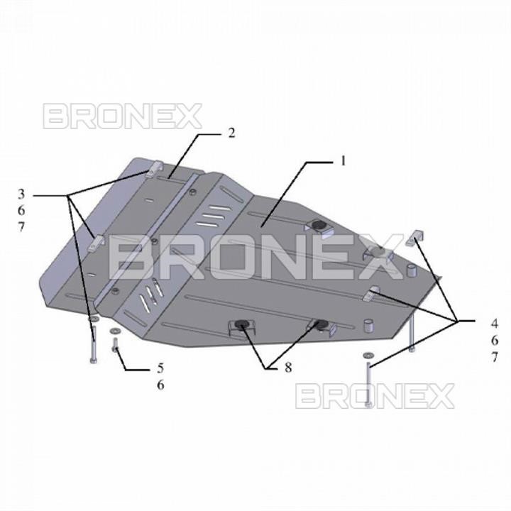 Bronex 101.0248.00 Захист двигуна Bronex стандартна 101.0248.00 для Renault Koleos (радіатор, КПП) 101024800: Купити в Україні - Добра ціна на EXIST.UA!