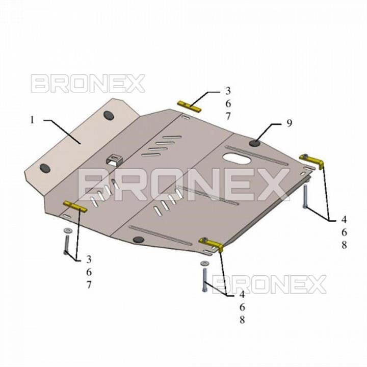 Bronex 101.0344.00 Захист двигуна Bronex стандартна 101.0344.00 для Ssаng Yong Korando (радіатор, КПП) 101034400: Купити в Україні - Добра ціна на EXIST.UA!