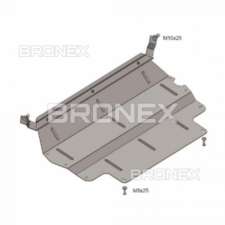 Захист двигуна Bronex стандартна 101.0348.00 для Volkswagen Tiguan (радіатор, КПП) Bronex 101.0348.00