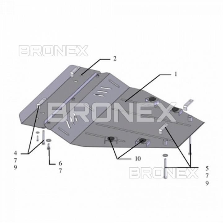 Bronex 101.0249.00 Захист двигуна Bronex стандартна 101.0249.00 для Nissan Qashqai (КПП) 101024900: Купити в Україні - Добра ціна на EXIST.UA!