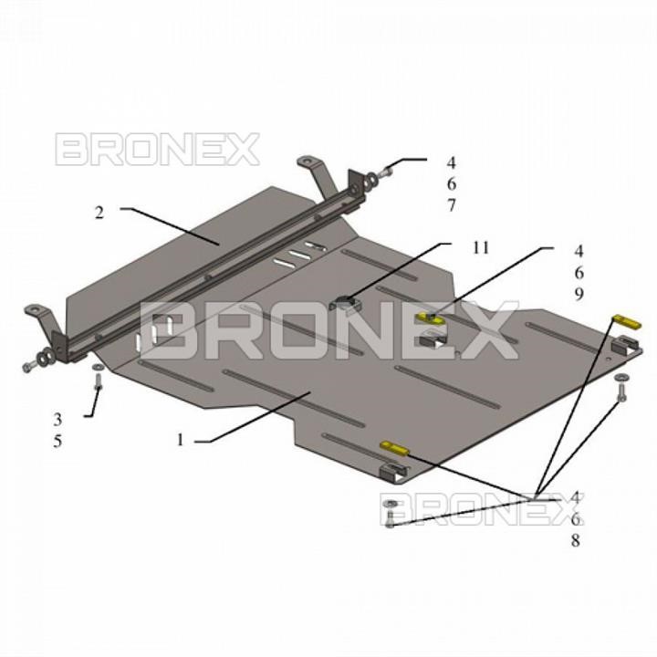 Bronex 101.0350.00 Захист двигуна Bronex стандартна 101.0350.00 для Lifan 320 (радіатор, КПП) 101035000: Купити в Україні - Добра ціна на EXIST.UA!