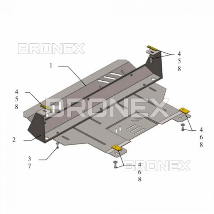 Bronex 101.0351.00 Захист двигуна Bronex стандартна 101.0351.00 для Ford Transit (радіатор, КПП) 101035100: Купити в Україні - Добра ціна на EXIST.UA!