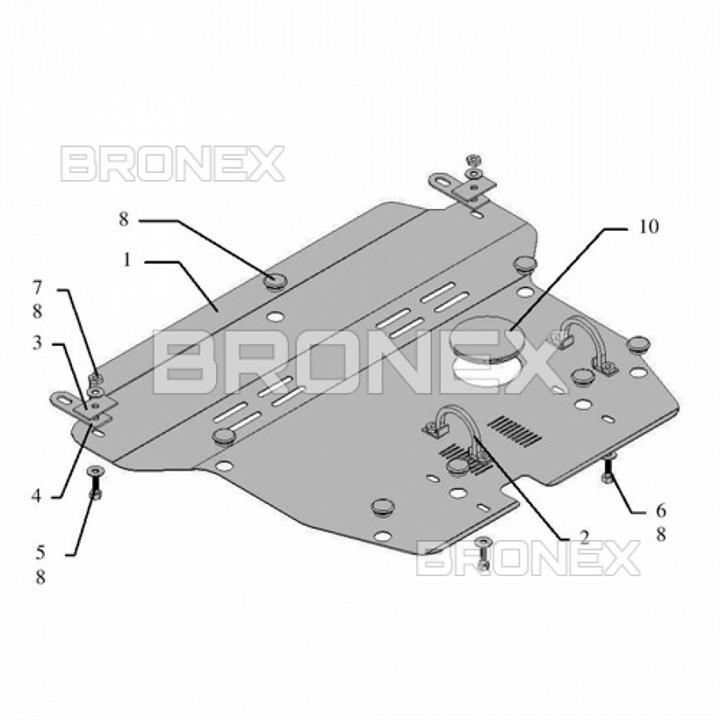 Bronex 101.0062.00 Захист двигуна Bronex стандартна 101.0062.00 для Honda FR-V (радіатор, КПП) 101006200: Купити в Україні - Добра ціна на EXIST.UA!