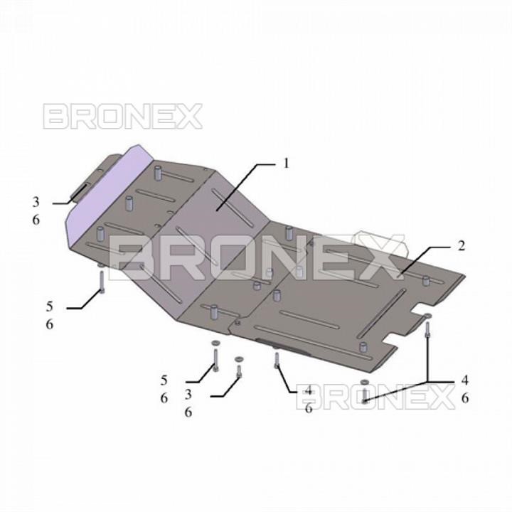 Bronex 101.0257.00 Захист двигуна Bronex стандартна 101.0257.00 для Toyota Land Cruiser 200 (радіатор) 101025700: Купити в Україні - Добра ціна на EXIST.UA!