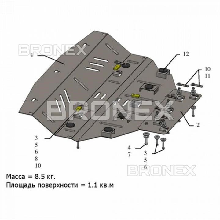 Bronex 101.0401.00 Захист двигуна Bronex стандартна 101.0401.00 для BMW X3 E83 101040100: Приваблива ціна - Купити в Україні на EXIST.UA!