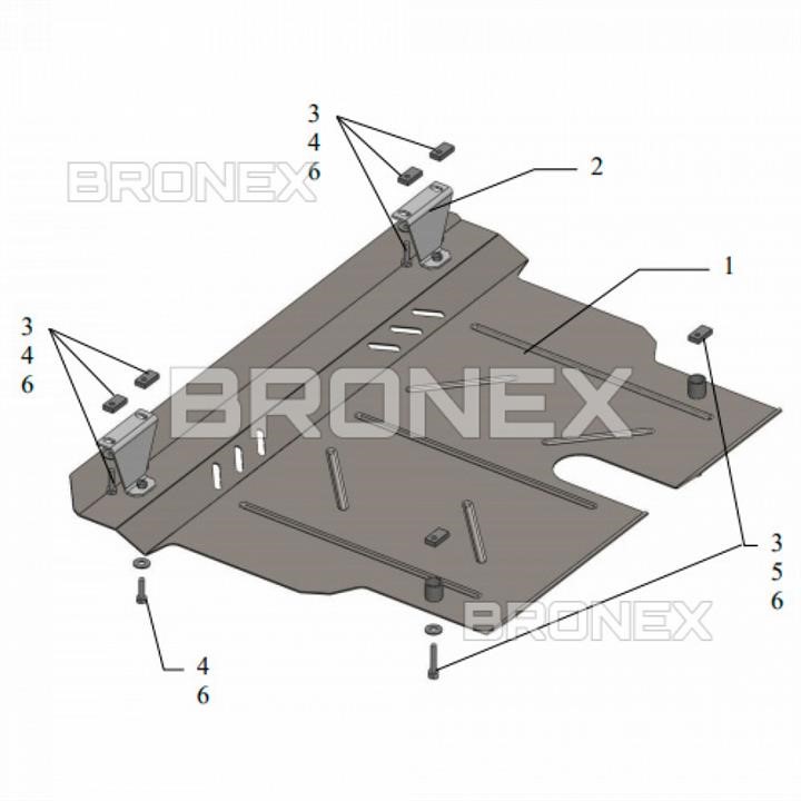 Захист двигуна Bronex стандартна 101.0258.00 для Toyota Yaris II (радіатор, КПП) Bronex 101.0258.00
