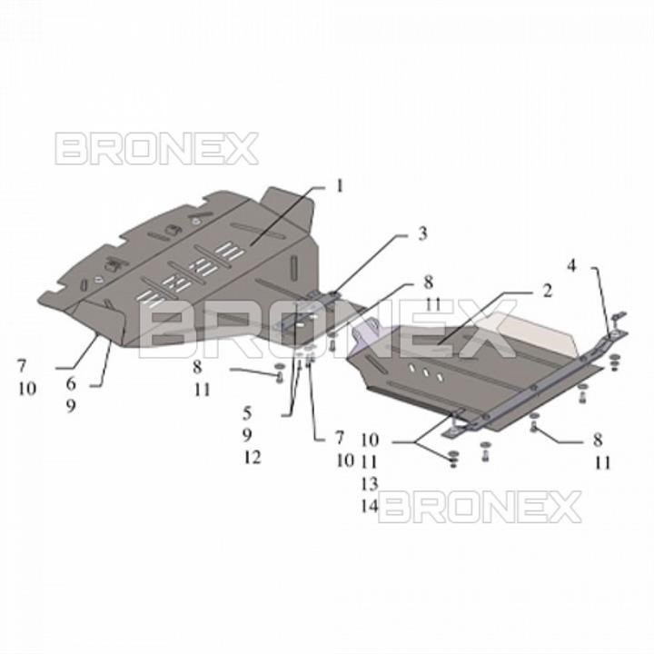 Bronex 101.0259.00 Захист двигуна Bronex стандартна 101.0259.00 для Subaru Legacy IV / Outback III (радіатор, КПП) 101025900: Купити в Україні - Добра ціна на EXIST.UA!