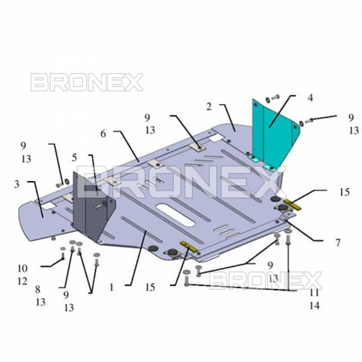 Bronex 101.0264.00 Захист двигуна Bronex стандартна 101.0264.00 для Fiat Grande Punto (радіатор, КПП) 101026400: Купити в Україні - Добра ціна на EXIST.UA!