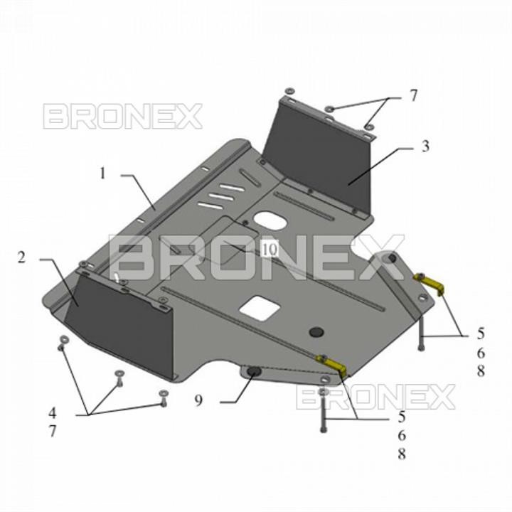 Bronex 101.0450.00 Захист двигуна Bronex стандартна 101.0450.00 для Hyundai I-20 I (радіатор, КПП) 101045000: Купити в Україні - Добра ціна на EXIST.UA!