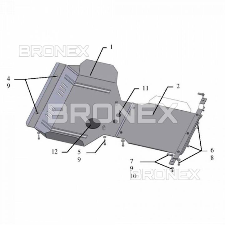 Bronex 101.0210.00 Захист двигуна Bronex стандартна 101.0210.00 для Subaru Forester SH (радіатор, КПП) 101021000: Купити в Україні - Добра ціна на EXIST.UA!