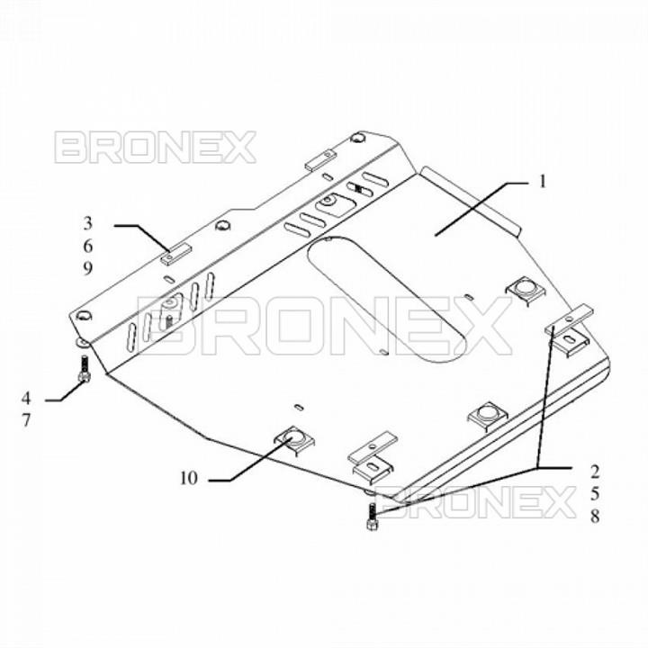 Bronex 101.0212.00 Захист двигуна Bronex стандартна 101.0212.00 для Nissan Note (радіатор, КПП) 101021200: Купити в Україні - Добра ціна на EXIST.UA!